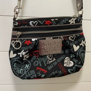 Coach poppy GRAFFITI LUREX cross body bag